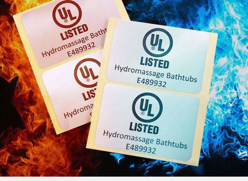 欧美ul标签烤箱户外贴纸定制透明白底黑字不干胶标签