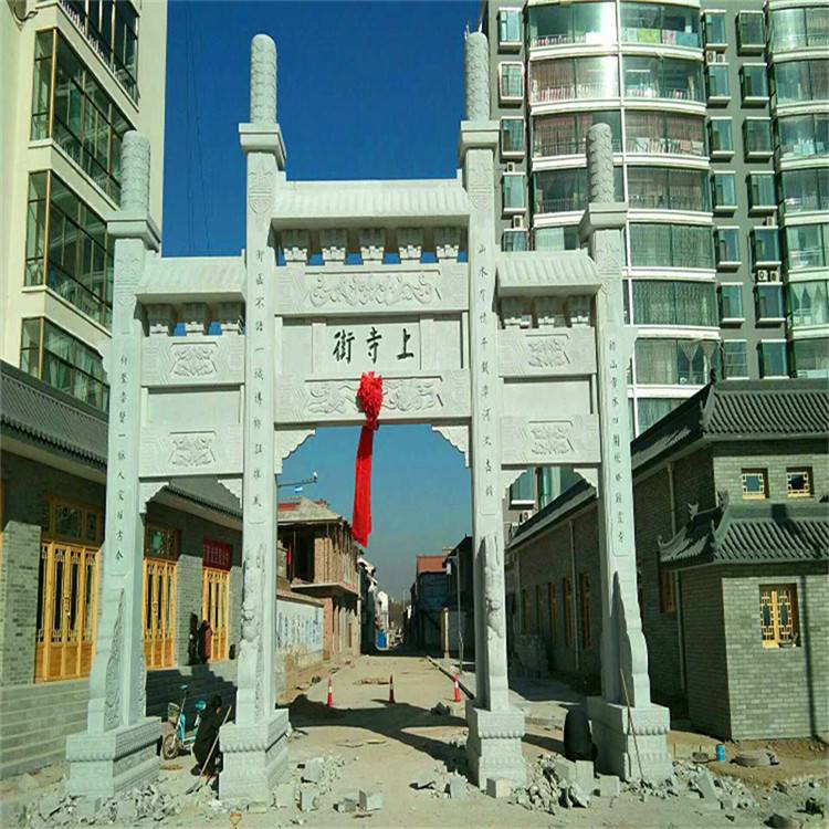 开发区 农村仿古建筑牌楼 景区三门五楼牌楼设计 生产厂家 清秀园林