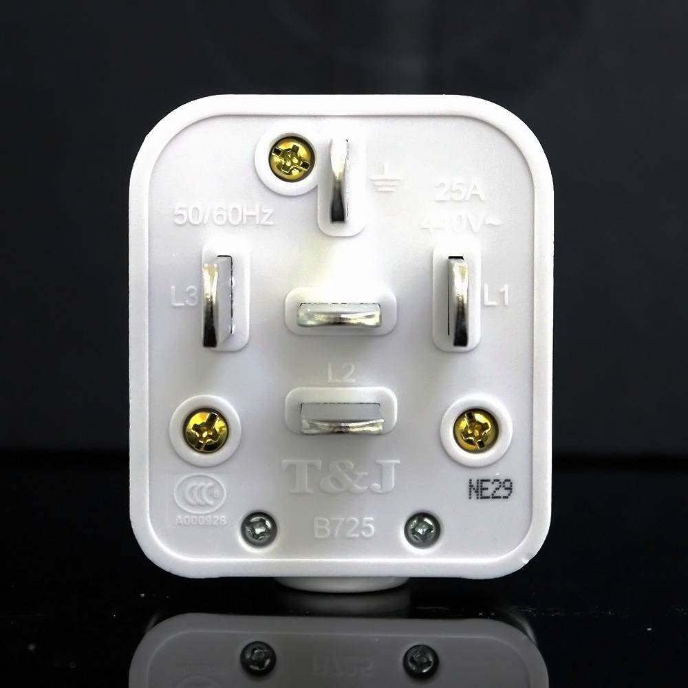 天基品牌86型暗装25a440v380v三相五孔工业电源插头插座hb825b725