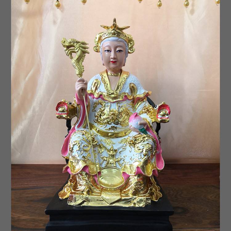 九莲圣母神像雕塑玻璃钢雕刻佛像莲花圣母河南道教神像厂家