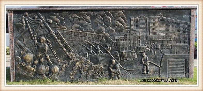 消防员救火雕塑消防主题雕塑消防浮雕消防员群雕雕塑文化雕塑