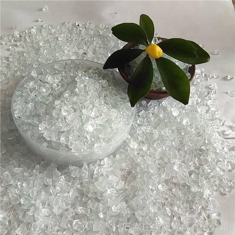 北京厂家发货水晶玻璃砂水磨石用玻璃碎石喷砂除锈玻璃块货源稳定