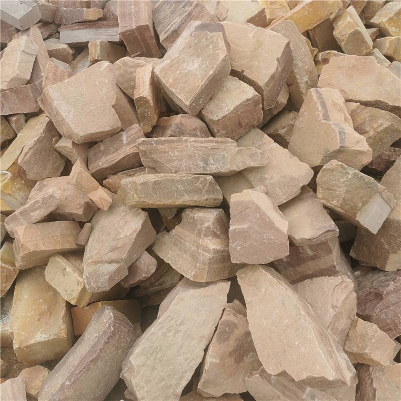 园林建设土黄色垒墙石黄木纹干垒石墙黄锈色垒墙石