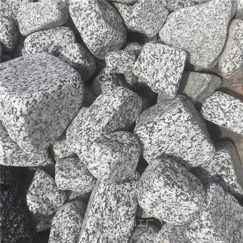 灰石子灰色鹅卵石深灰卵石砾石芝麻灰黑白点机制石子