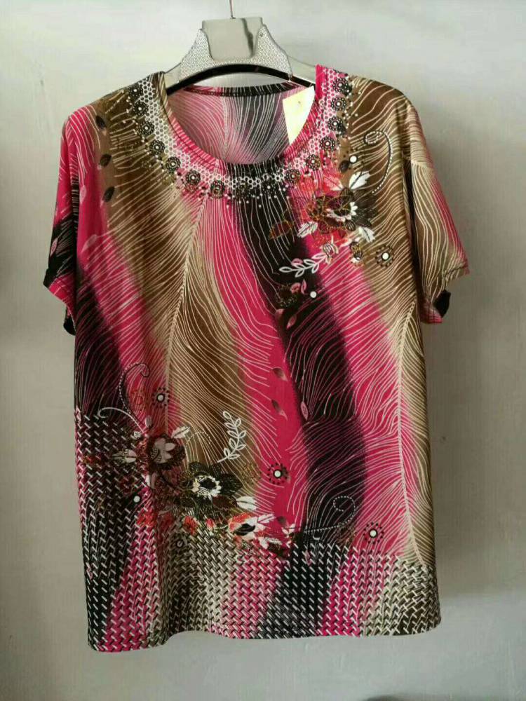 四川德阳厂家拿货广场舞阿姨装T恤全场10元服装批发5元年轻妈妈装半袖