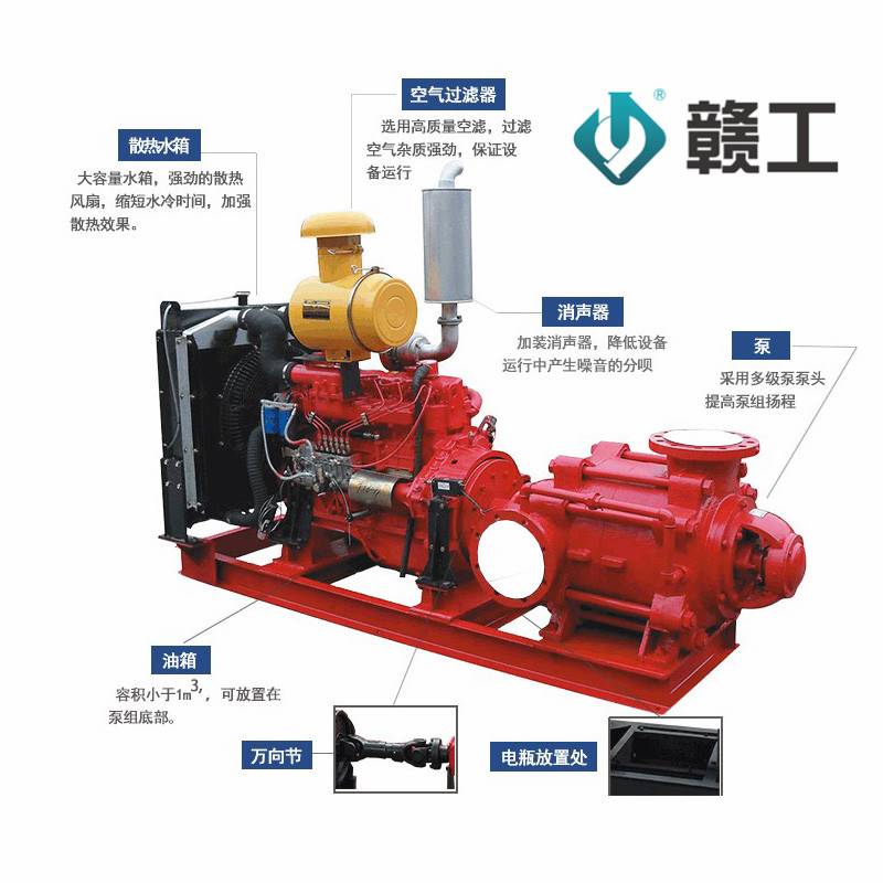 XBC7.5/85G-JYW132KW柴油消防泵 消火栓泵 柴油喷淋泵