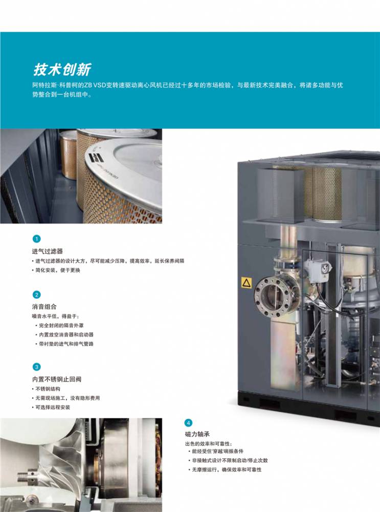 zbx系列110-250kw阿特拉斯无油离心式磁悬浮式鼓风机技术参数:西安