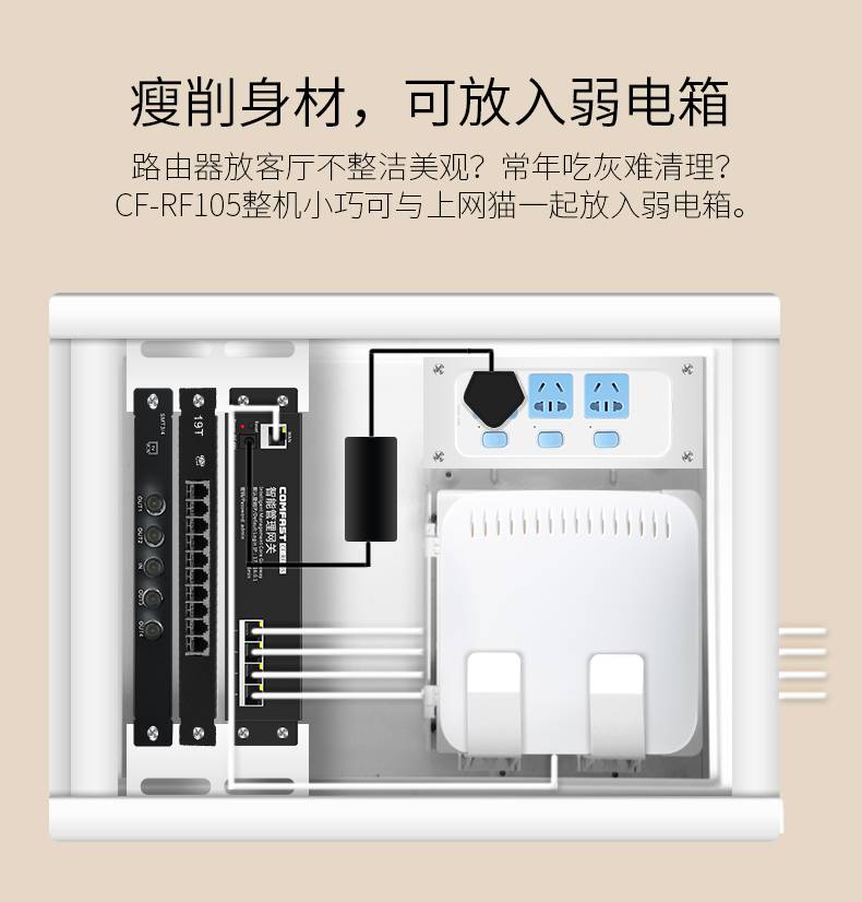网页带来的乐趣cf-rf105内置标准poe供电模块,仅需一根网线与ap相连