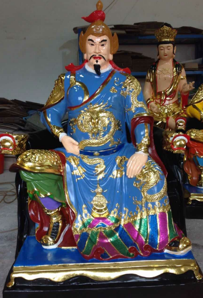 贴金牛马将军神像玻璃钢神勇大将军佛像厂家五道爷神像雕塑