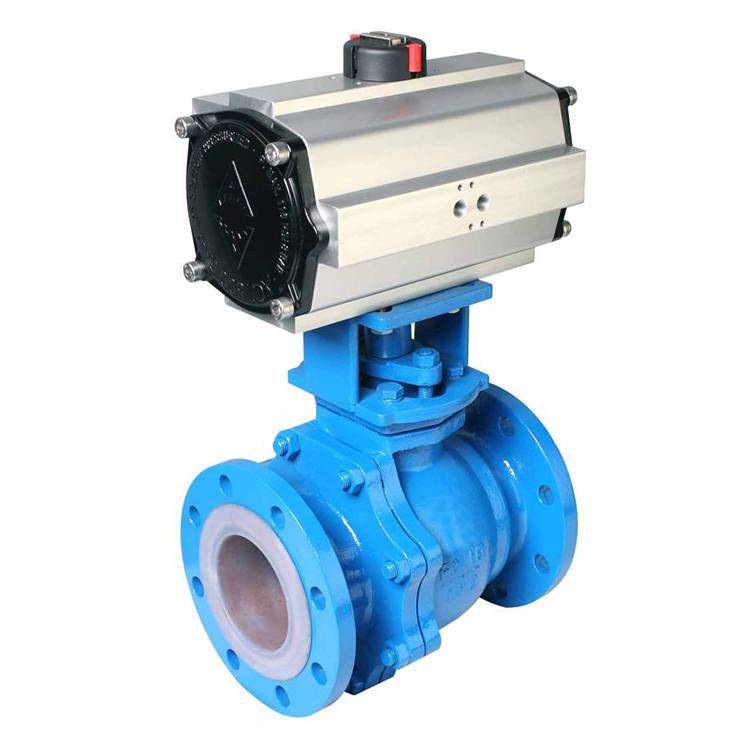 q641f46气动衬氟球阀衬四氟球阀沪工阀门股份供应