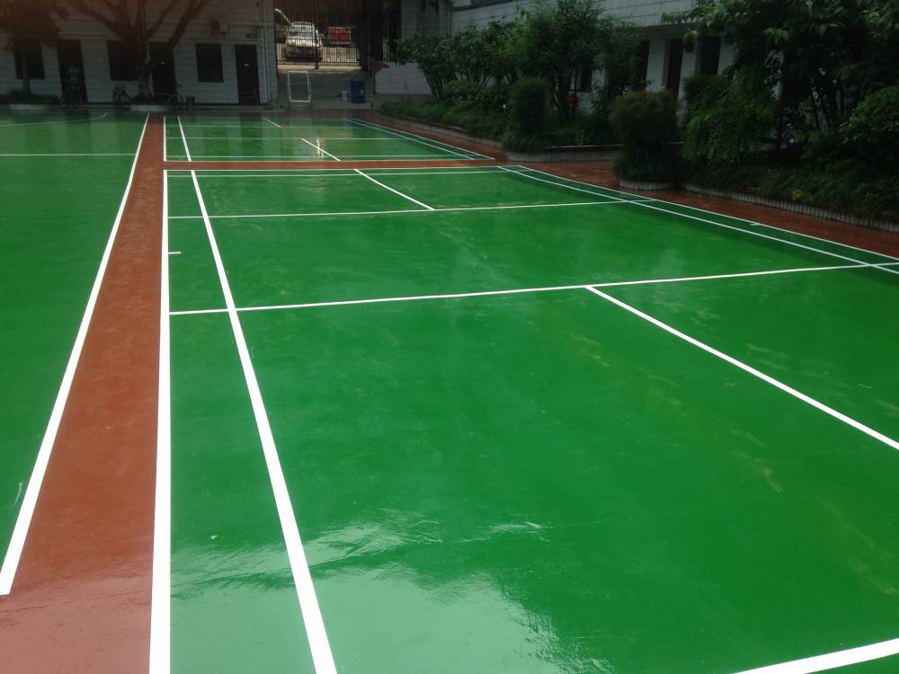 硅pu球场彩色透水彩色透水地坪