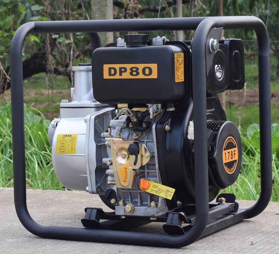 大雷3寸柴油清水泵178f单缸风冷柴油机铝制泵体