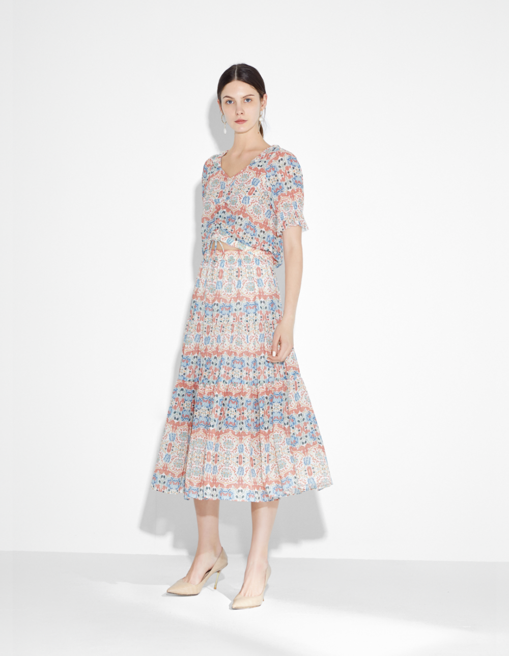 朗斯莉22夏装杭州商务通勤品牌折扣女装专柜库存尾货直播实体女装批发