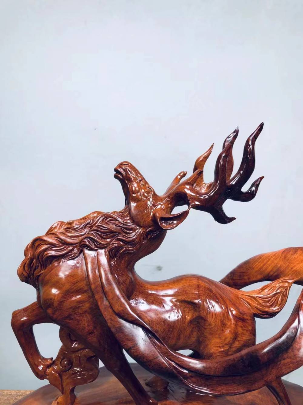 酸枝木雕一路有福梅花鹿根雕居家玄关摆件客厅装饰