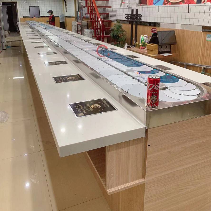 创鲜煮义旋转小火锅设备自助餐台商用转转碗转转电磁炉火锅