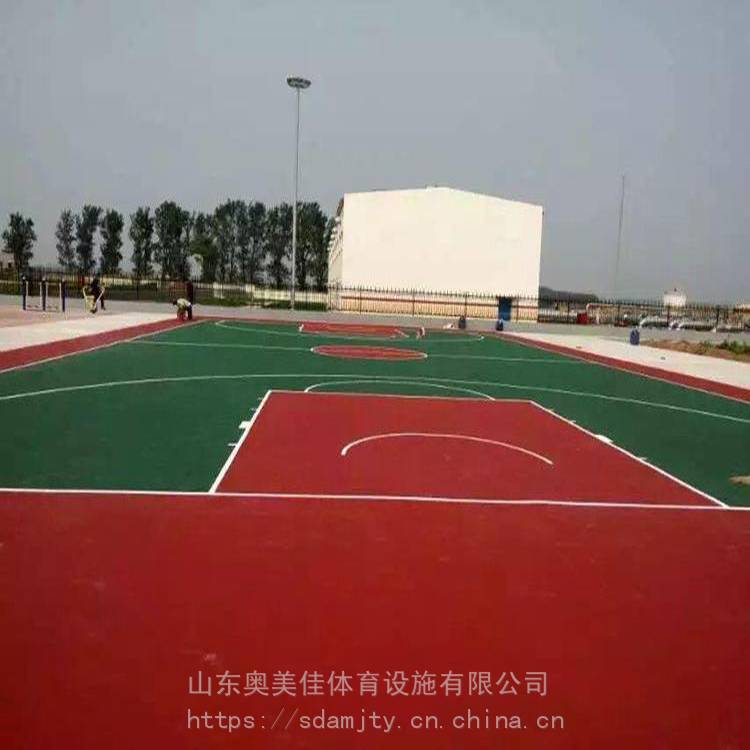 塑胶网球场 丙烯酸网球场施工 环保硅PU篮球场
