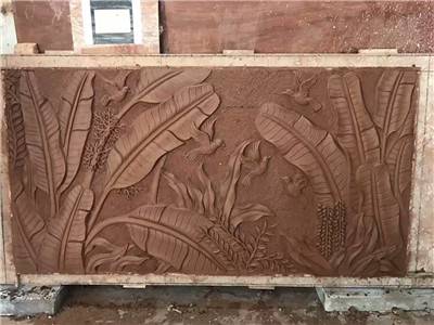 向日葵石雕背景板黄砂岩葵花装饰壁画汉白玉店面太阳花壁挂浮雕浙江