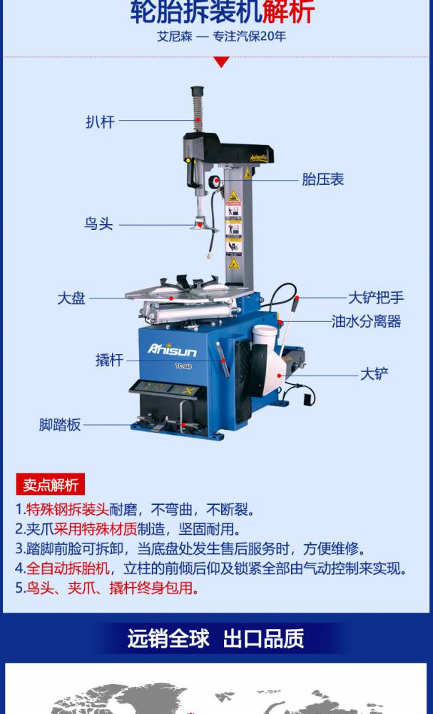 扒胎机结构图说明书图片