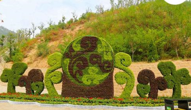 陕西汉中花朵花瓣造型绿雕成都市仿真绿雕厂家