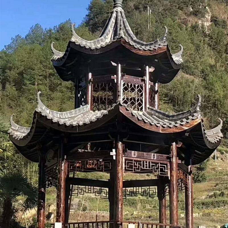 防霉露天徽派凉亭可定制东盛徽派凉亭环保徽派凉亭报价