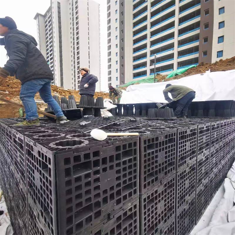 小区绿化调蓄池pp蓄水模块雨水再收集系统种植花园回用池