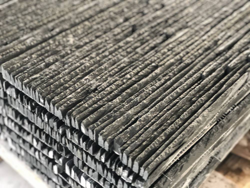 天然青石板仿古文化石黑色墙砖水幕影视墙流水石室内电视背景墙