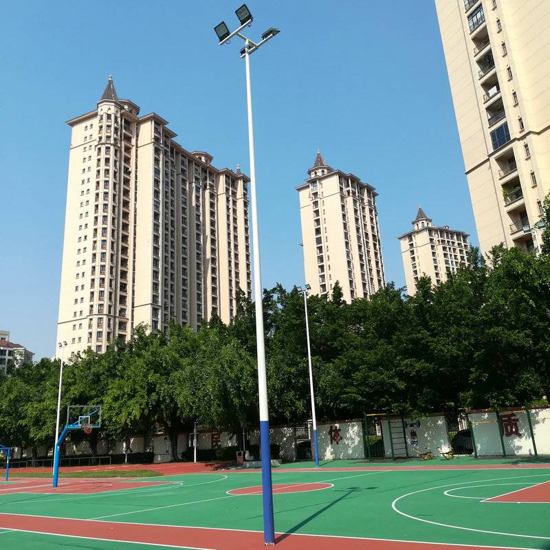 三亚广场操场照明灯柱供应室外篮球场一般用多少瓦灯具led篮球场标准