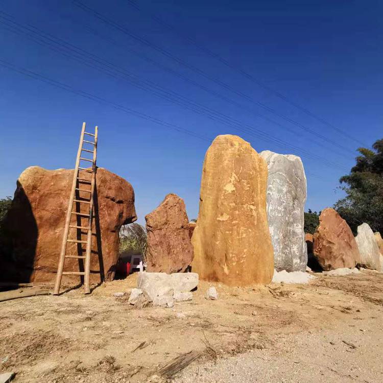 招牌刻字石 英德叠石 黑山石 景观石供应商