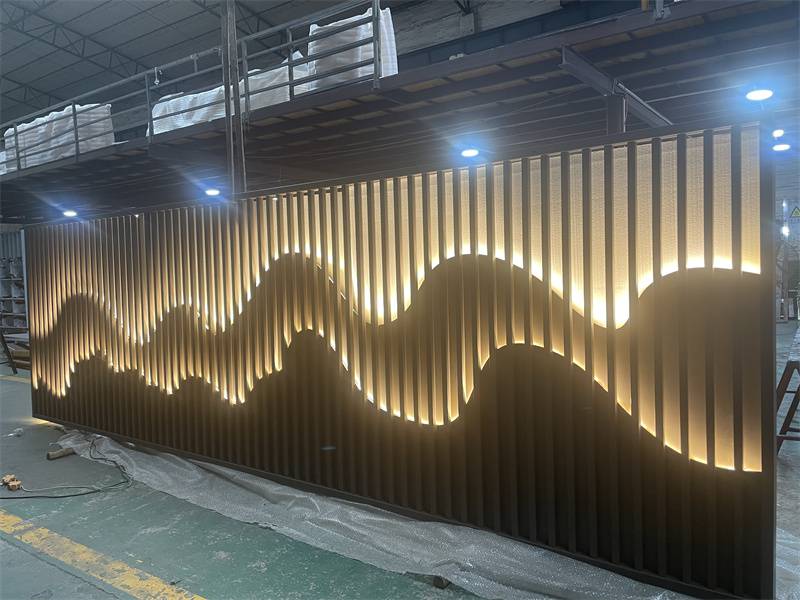 不锈钢假山屏风山峦造型园林庭院装饰金属景墙隔断