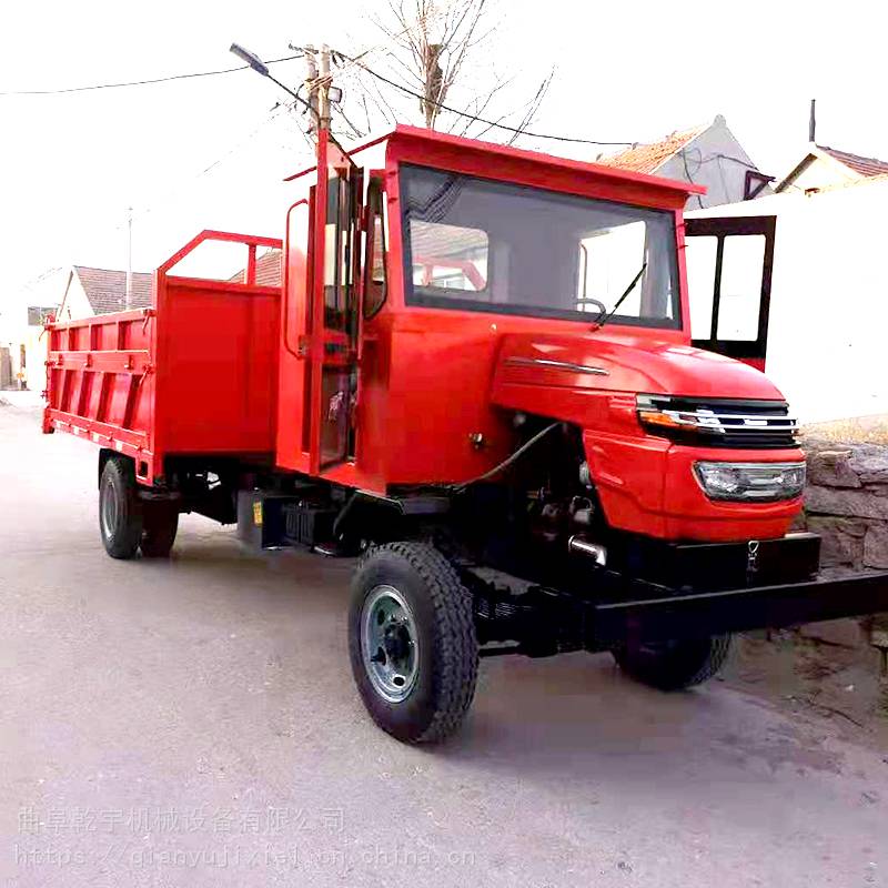 六轮运输翻斗车自卸翻斗四不像车乾宇25马力单缸运输车