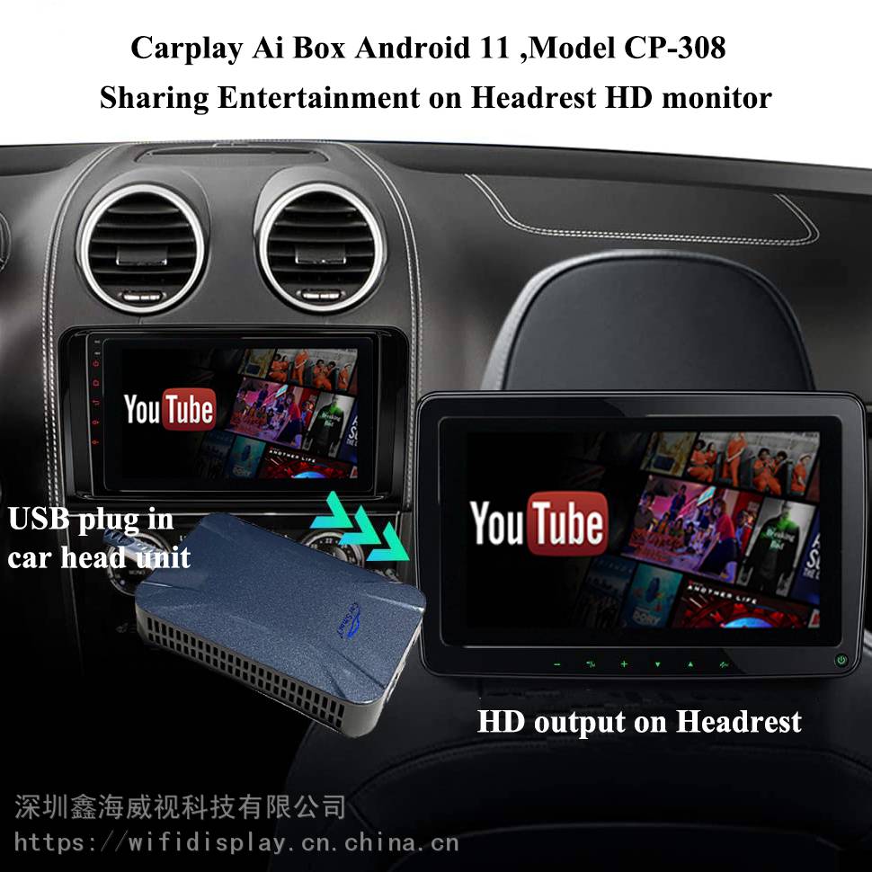 安卓11 carplay智能盒CP-308支持HDMI输出USB即插即用原车屏无损升级