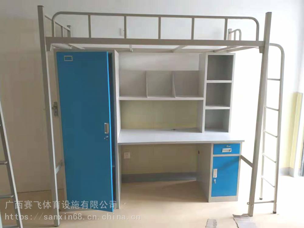 河池东兰上下铺床图片|宿舍铁床尺寸厂家