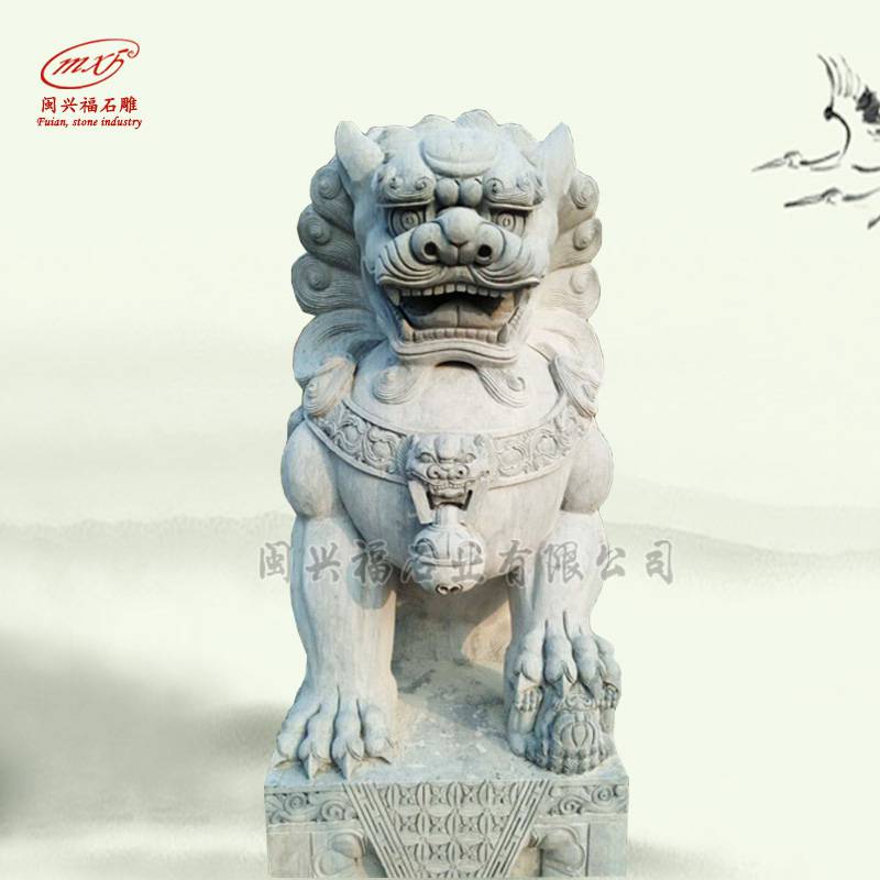 闽兴福神兽雕刻出售汉白玉石狮子庙门前石雕狮子一对现货- 供应商网