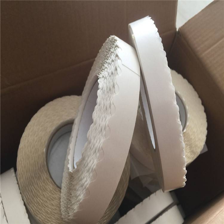 双面双留边封口波浪胶带纸箱易撕条8mm1000米蓝色易撕条