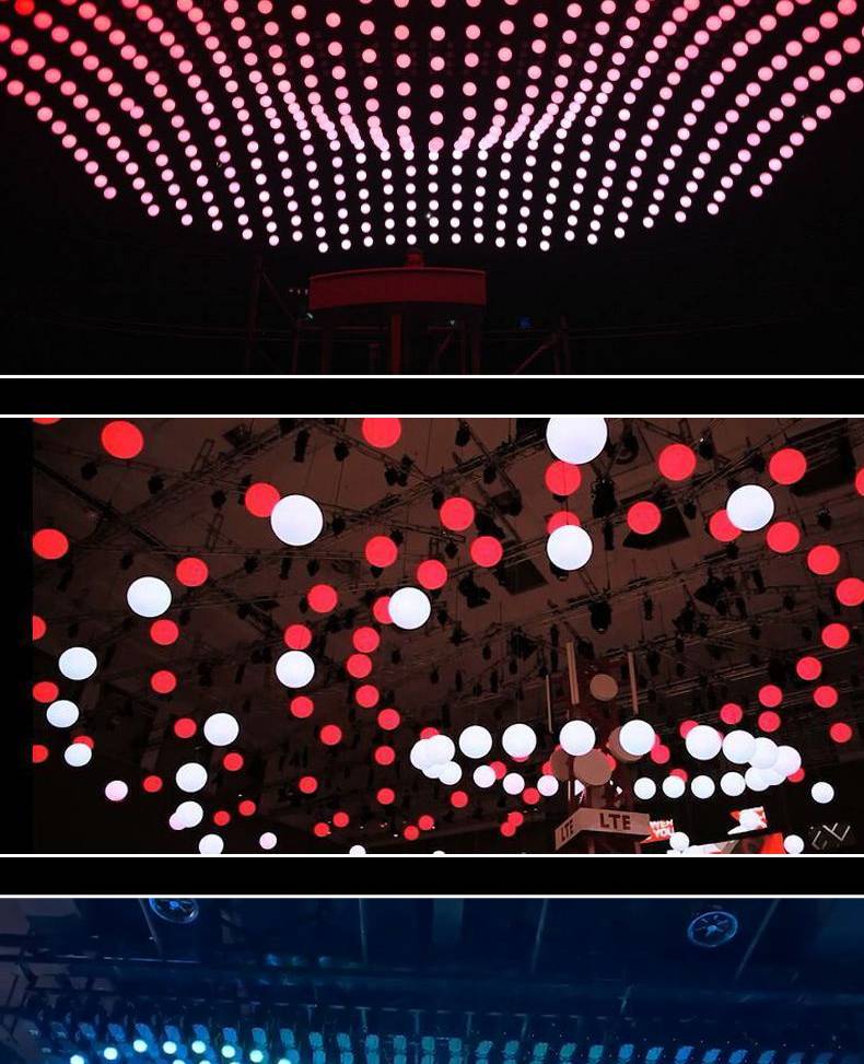 舞台升降球led悬浮矩阵发光球婚礼商场数控动态灯酒吧全彩变色球
