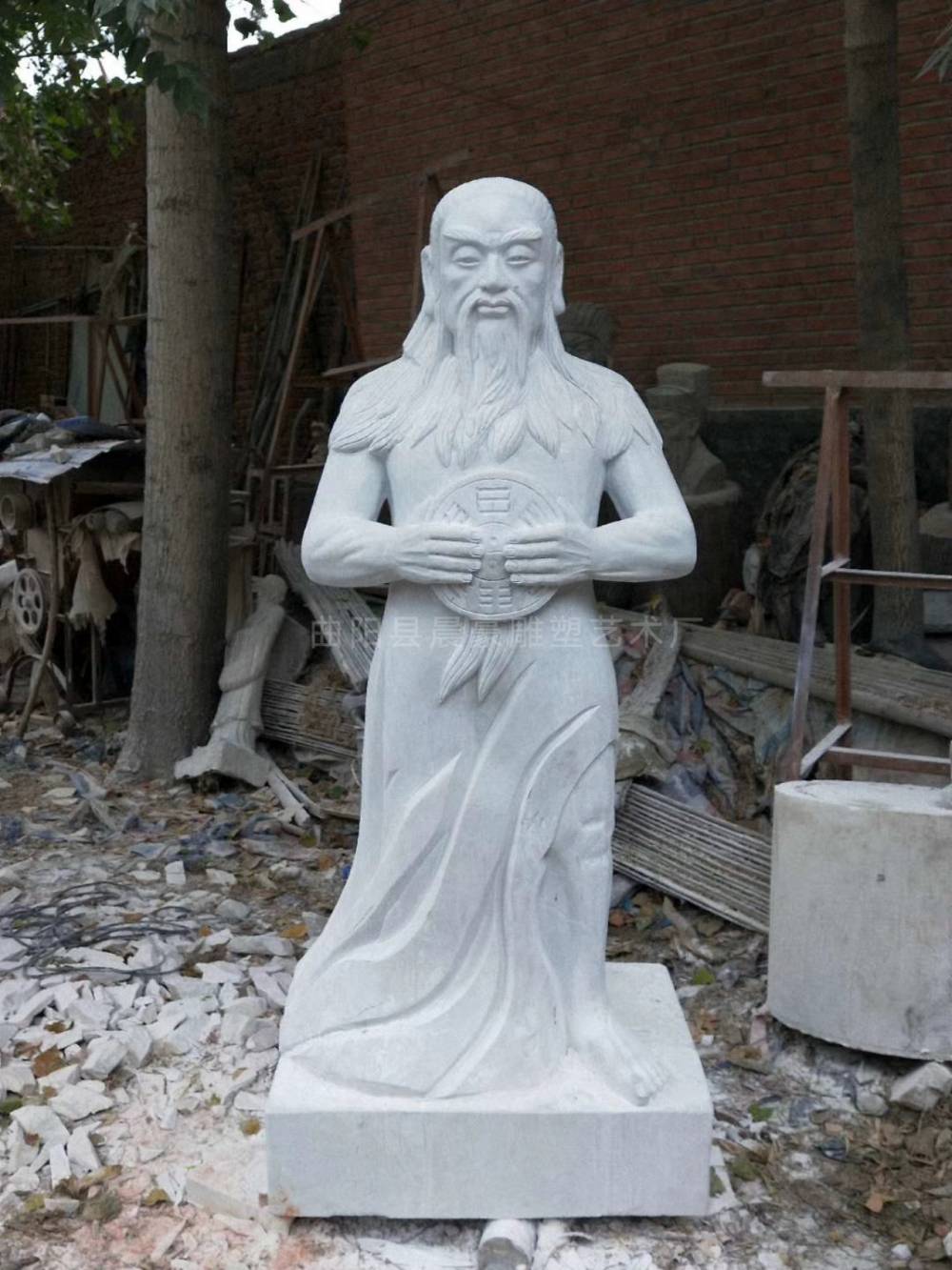 石雕神农氏像汉白玉神农氏雕像大理石神农氏雕塑