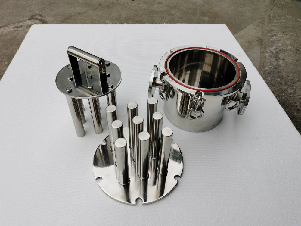 锂电池浆料除铁器耐酸磁性过滤器316不锈钢管道除铁器