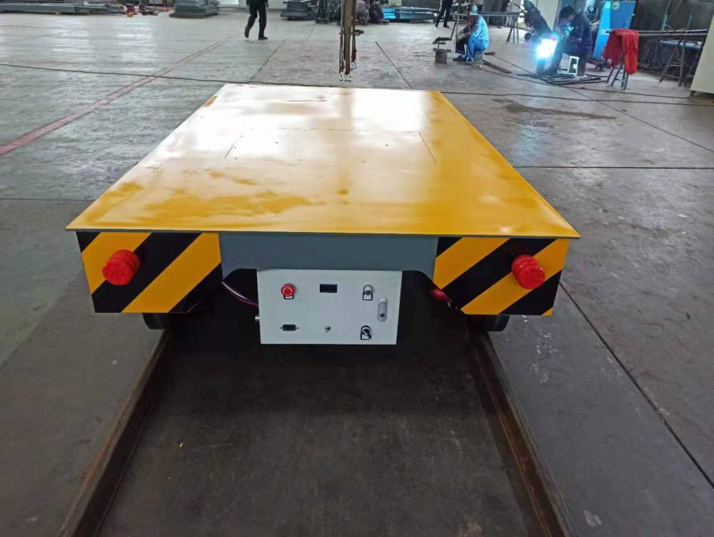 钢构转运运输10t蓄电池轨道电动平车厂区平板有轨电动搬运车地