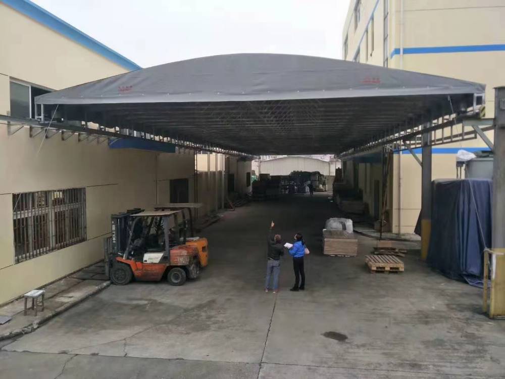 成都厂房过道电动推拉棚移动仓库棚物流蓬篮球场雨棚户外折叠遮阳帐篷