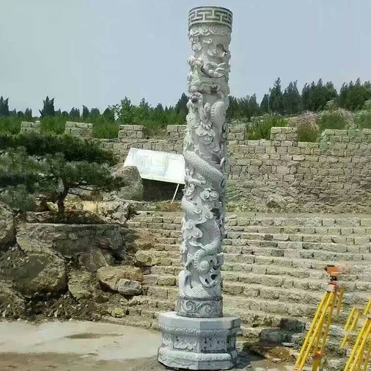 青石华表龙柱厂家定制石雕图腾柱和广场文化柱免费安装
