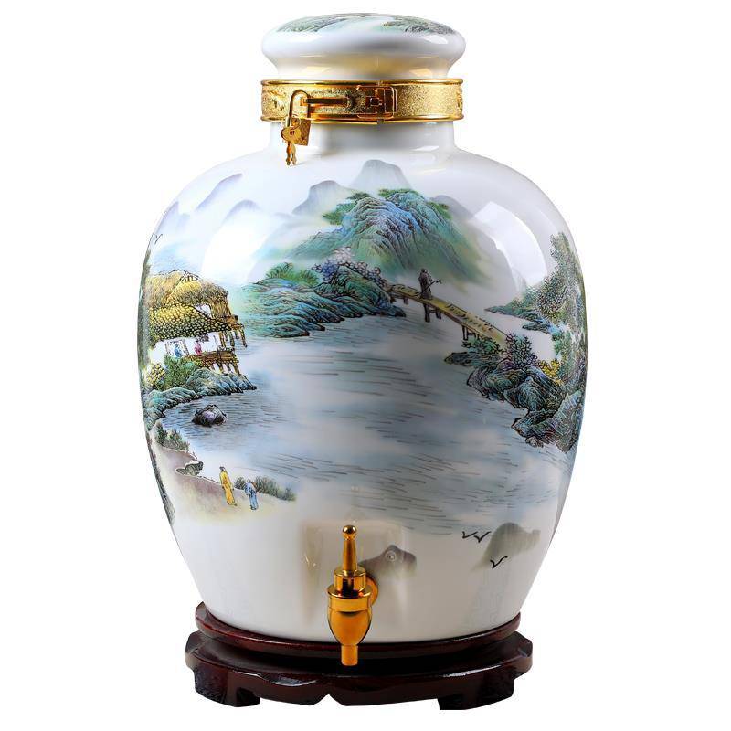 定制100斤大酒坛青花黑色原浆酒坛景德镇乌金釉酒店用加厚陶瓷酒瓶