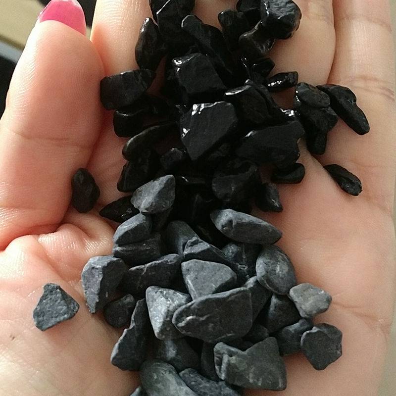 本格供应黑色机制水磨鹅卵石水洗黑石子杂色洗米石