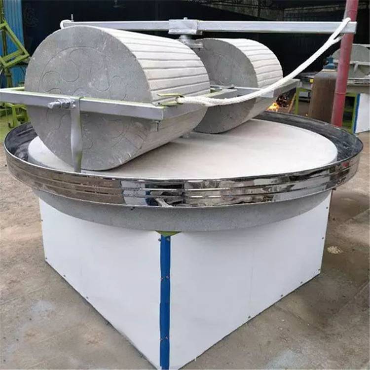 谷糠分离式电动石碾子韭菜花碾压石碾机12米电动石碾子