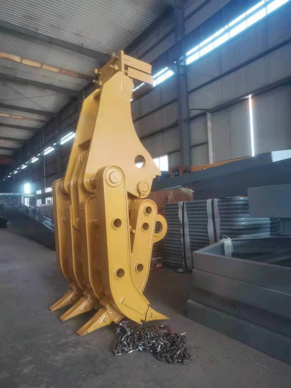 挖掘机液压旋转夹子360度夹木器抓木机75钩机机械抓头