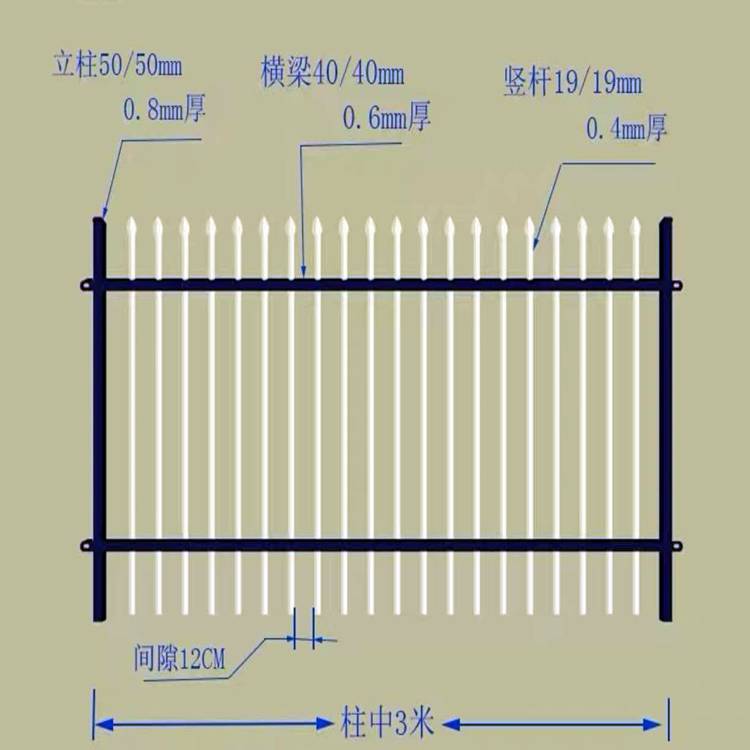小区方管护栏 学校组装围栏 工厂蓝色围栏 欣展厂家一手货源