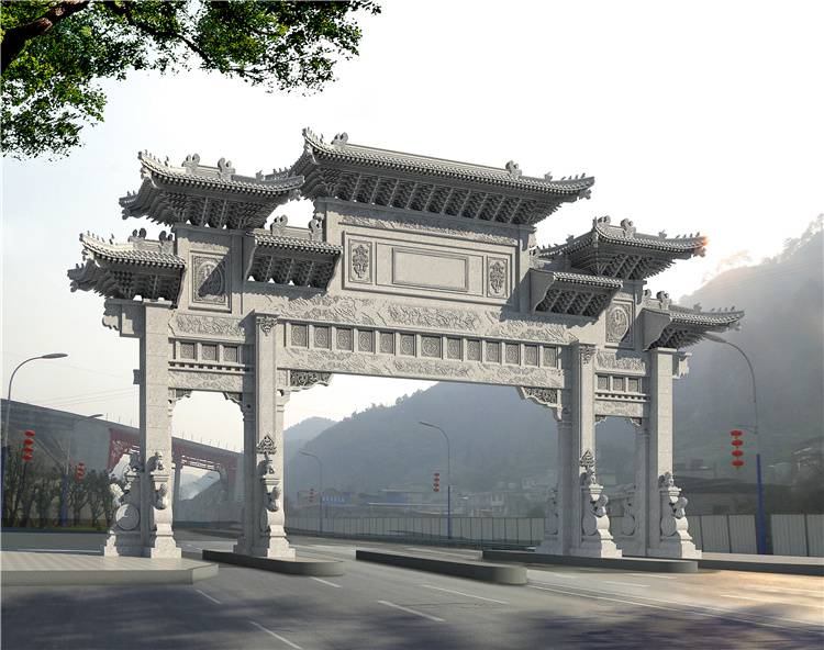江苏苏州村庄石牌坊村口牌坊大门多少钱嘉祥石雕