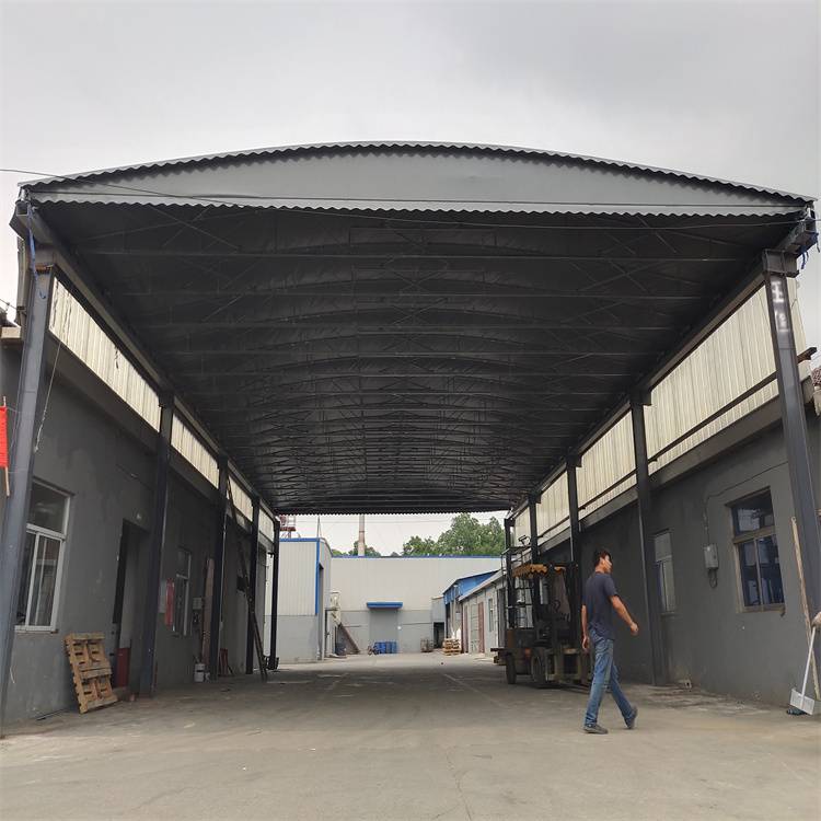 厂房间过道悬空遮阳雨棚悬空大型推拉雨棚苏州相城定期外观新颖