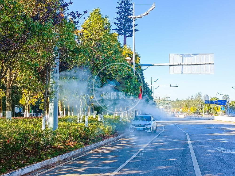 供应jscjsjgs016锦胜雾森市政道路喷淋降尘灯杆喷雾降尘设备