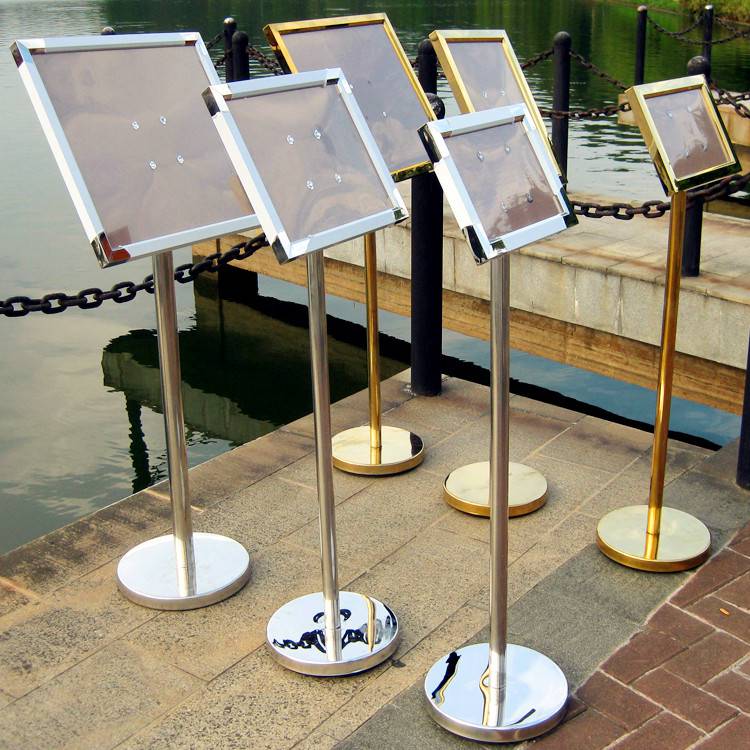 户外告示牌展示架立式斜面不锈钢a2a3a4指示牌立牌迎宾水牌广告牌