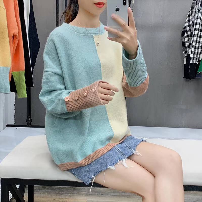 青海黄南便宜尾货出口外单女毛衣批发 地摊衣服批发厂家2至7元杂款毛衣